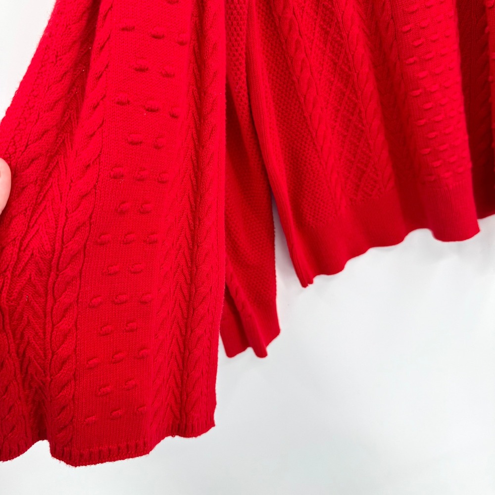 Charter Club Womens Red Cable Knit Sweater with Detachable Scarf Large - Picture 4 of 11